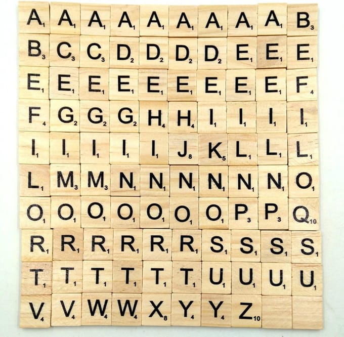 Houten blokjes met letters| Bordspel | Stukken |