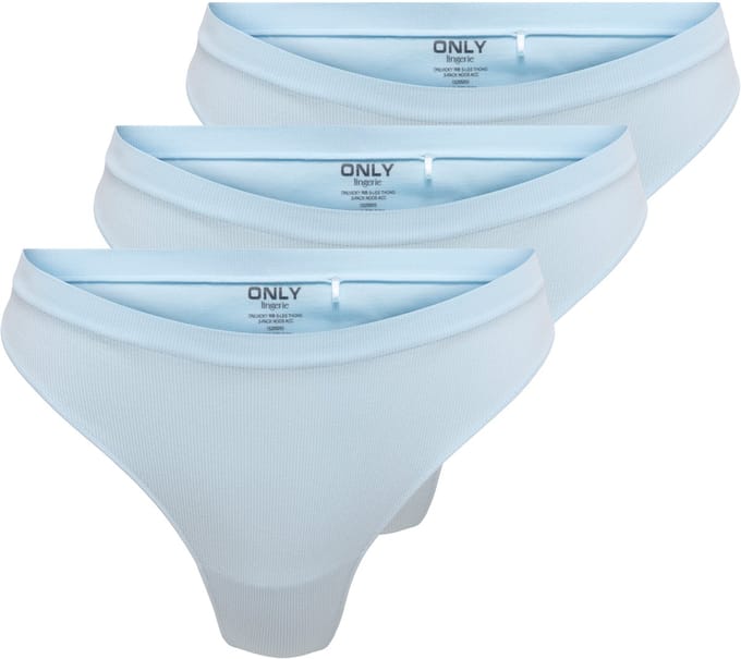 ONLY dames 3P microfiber strings vicky rib grijs