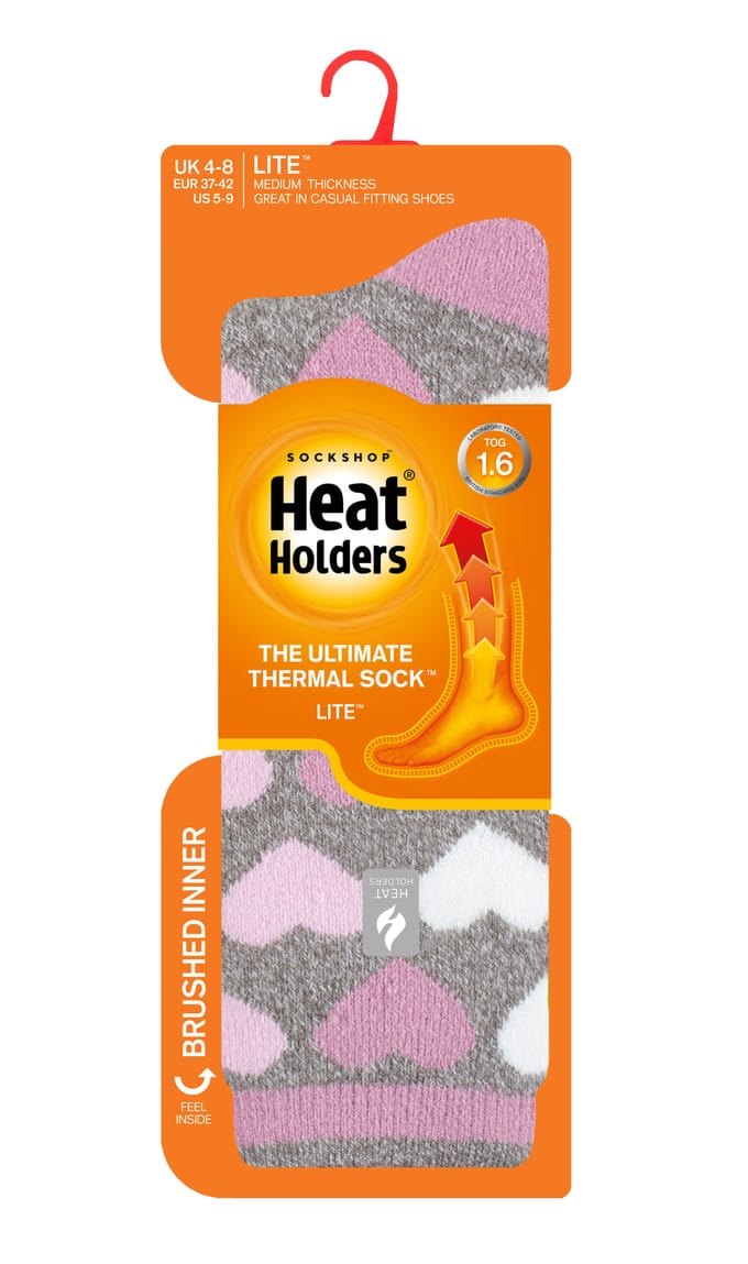 Heat Holders Lite - Geïsoleerde thermo damessokken - Grijs (Parijs)