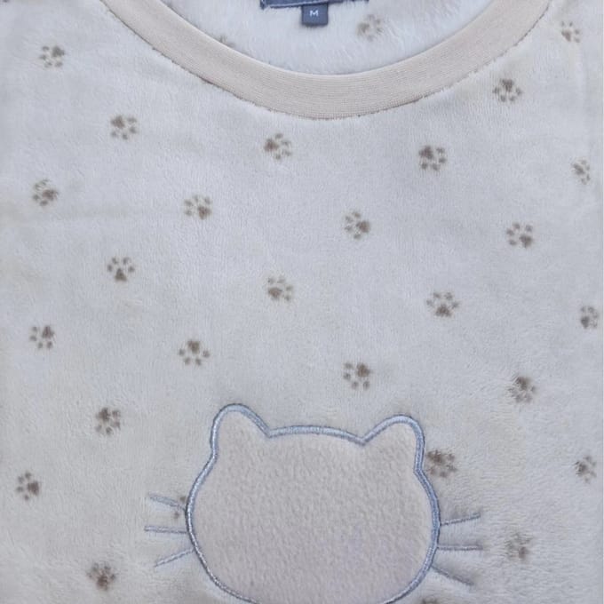 Cocodream dames huispak - fleece - maat M - Paw - zand