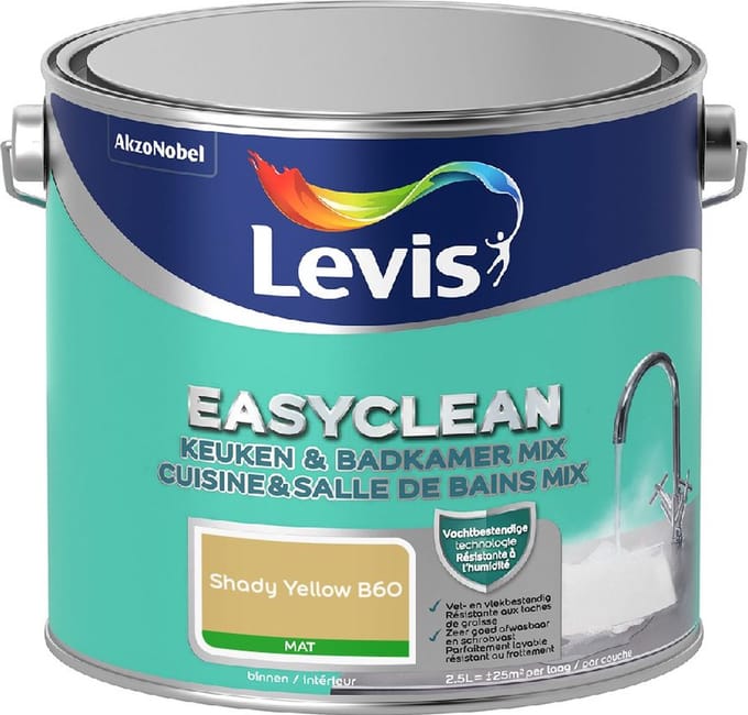 Levis - Easyclean Keuken & Badkamer Mix - Shady Yellow B60 - Mengverf - 2,5 L