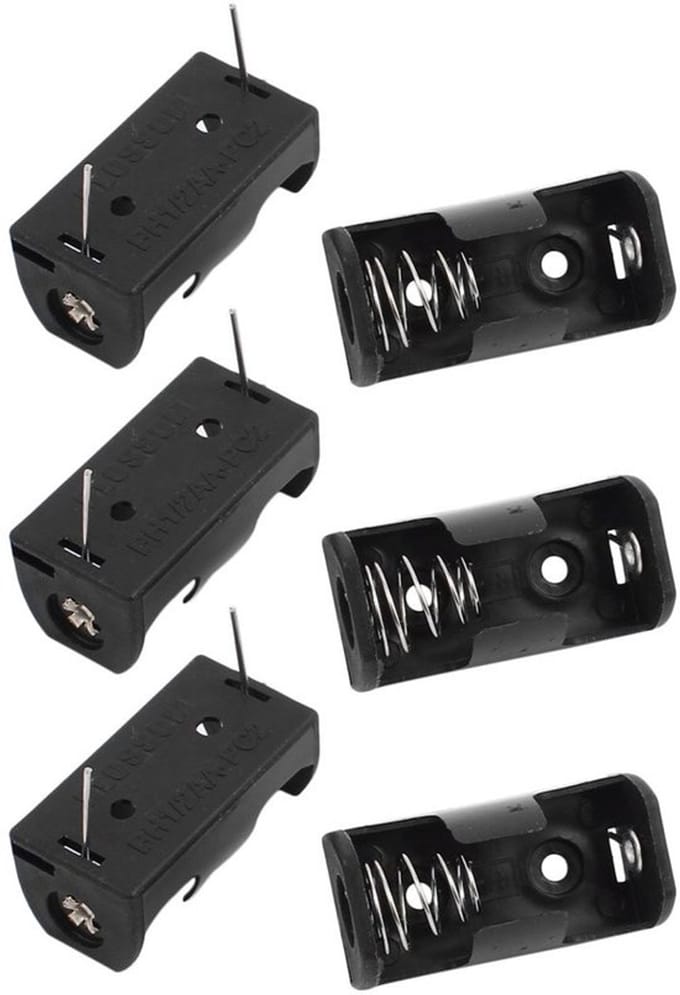 Allecto - Kunststof Schaal 1/2Aa Knoopcel Batterijvoet Houder - 6