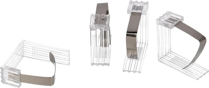 Gerim - set van 8x stuks - tafelkleedklemmen - transparant/rvs