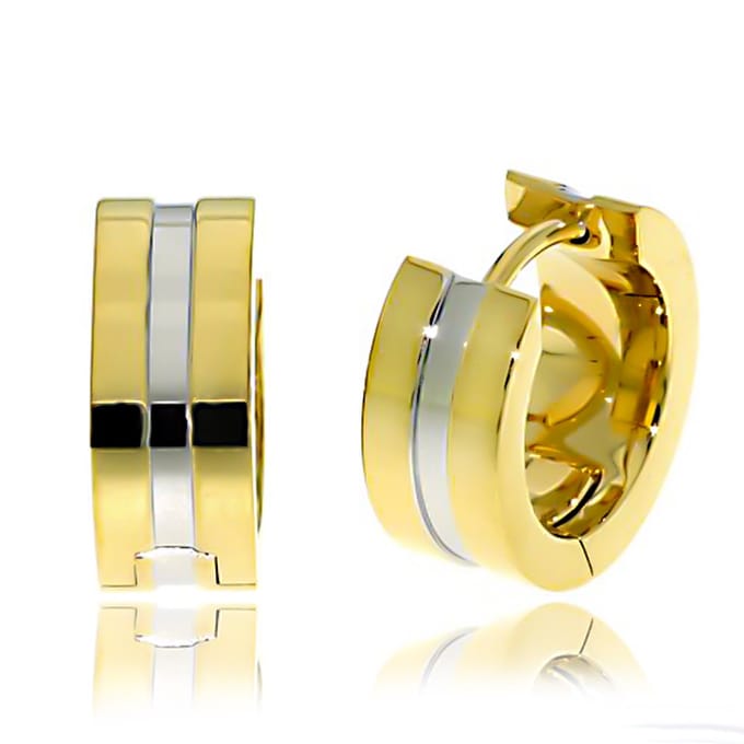 Juwelier Zwartevalk - Stalen bicolor oorbellen 33.008/g