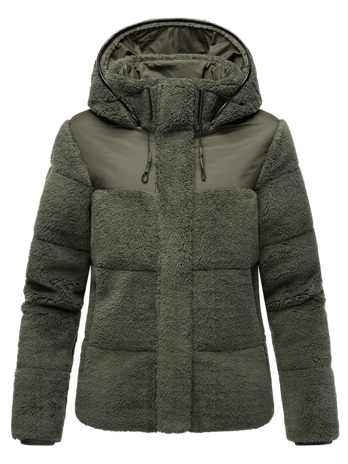 Marikoo dames teddy puffer jas met capuchon – model Kaguraa