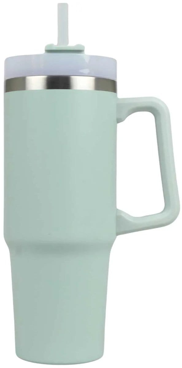 Blokker RVS Drinkbeker met Rietje - 900 ml - Blauw