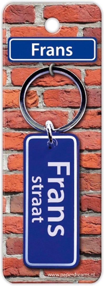Paper Dreams Sleutelhanger Straatnaam Frans 9 Cm Staal Blauw