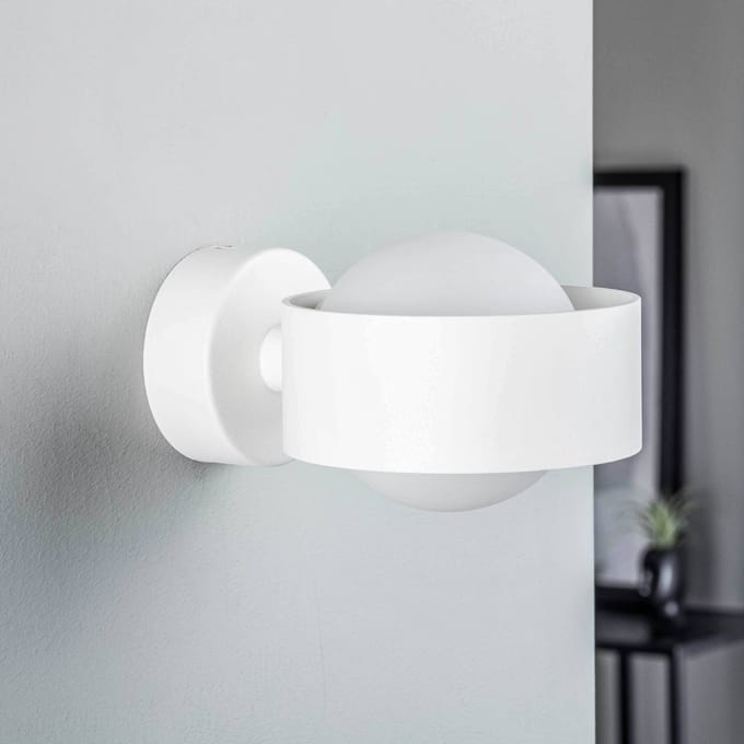 Argon Wandlamp Mado van staal, wit, 1-lamp