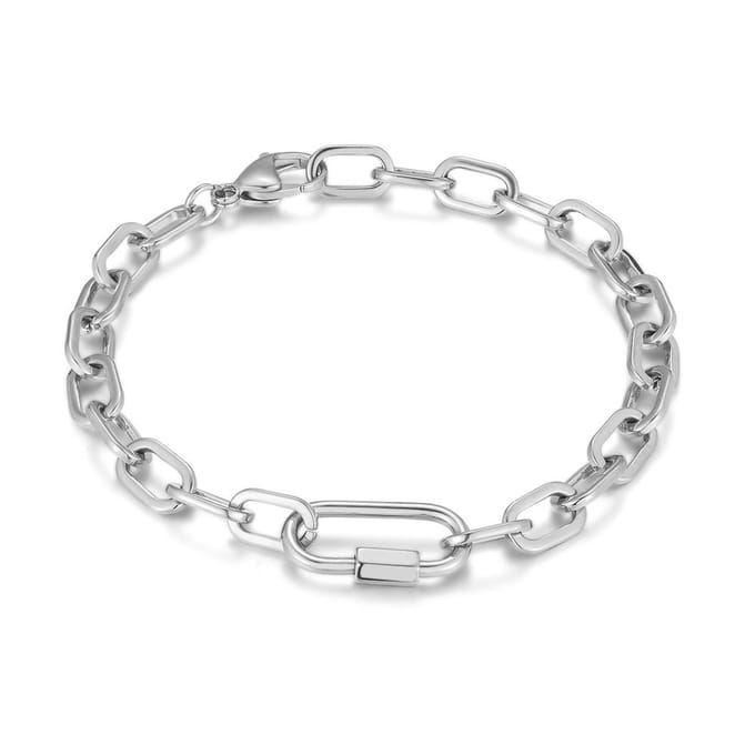 Twice As Nice Armband in edelstaal, ovale schakels 20cm