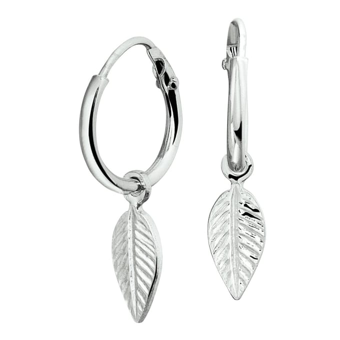 Glams oorringen veer - 12 mm - Zilver