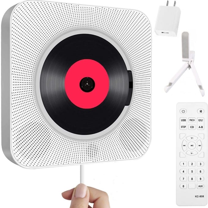JeiibrZui Draagbare Cd-Player - Cd-Speler Bluetooth - FM-Radio & Bluetooth HiFi-Luidspreker, USB-Stick Ondersteuning - 1 - Voor Thuisgebruik & Feestjes Wit