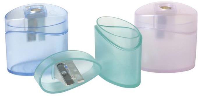 Puntenslijper M+R enkel Elliptic Swing Uno plastic assorti kleuren.Display 10 stuks.
