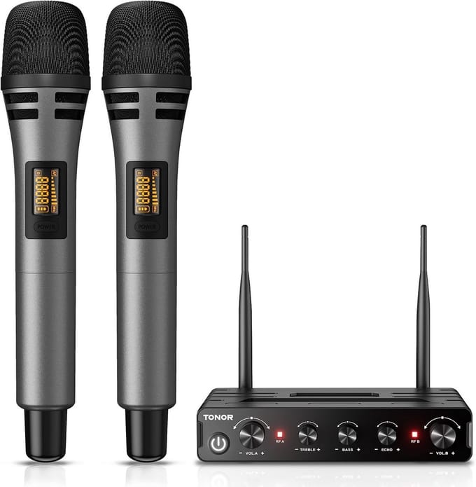 Karaokeset met Draadloze Microfoon - Bluetooth Speaker - Partybox - lichtshow