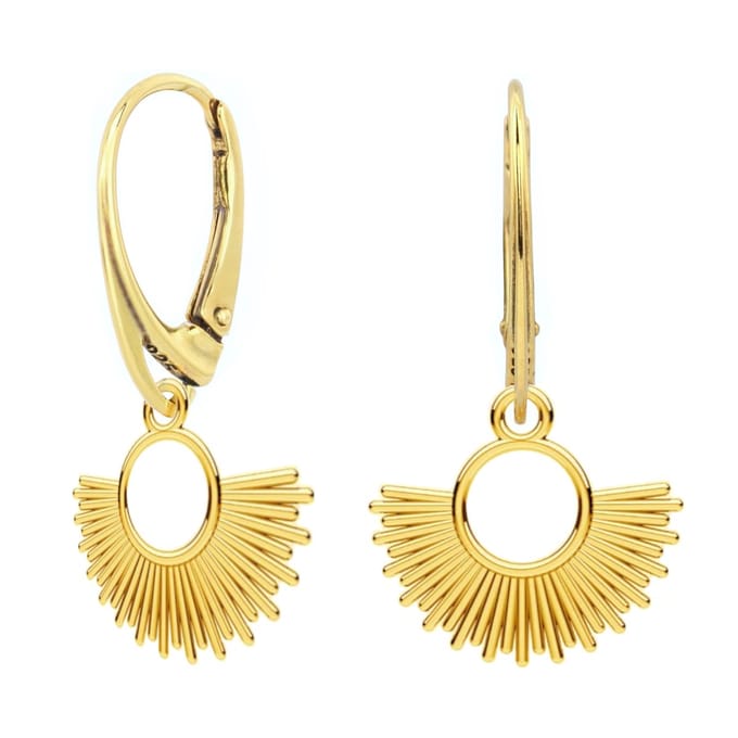 ARLIZI 2379 Oorbellen zon oorhangers - verguld - 3 cm