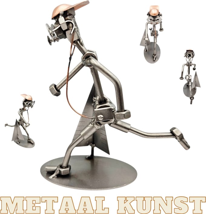 Hardloper-metaal kunst-metaal beeld-joggen-het best cadeau-uniek-sinterklas gift-kerst-geschenk