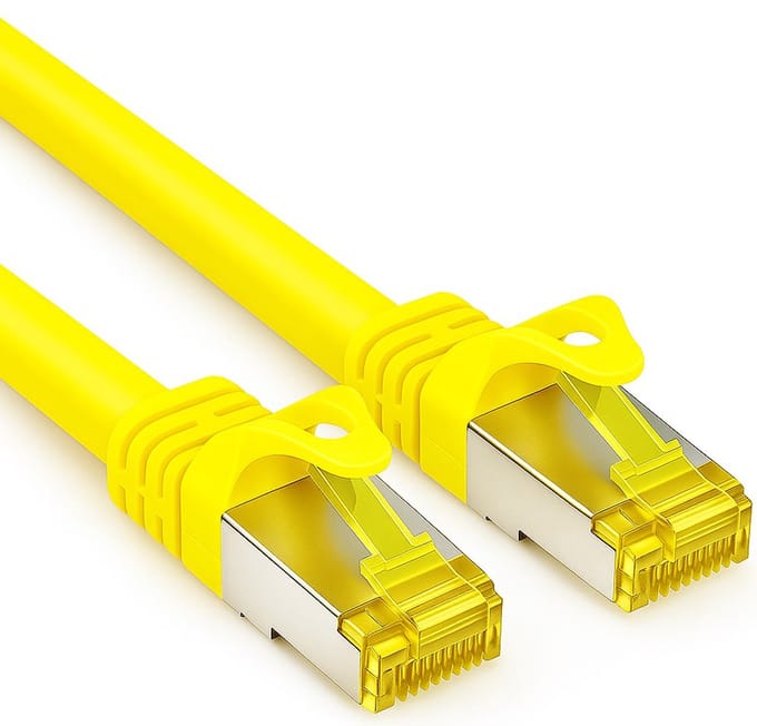 Cat 7 - S/FTP - Netwerkkabel - Patchkabel - Afgeschermd - 10 Gbps - 7.5 meter – Geel - Allteq
