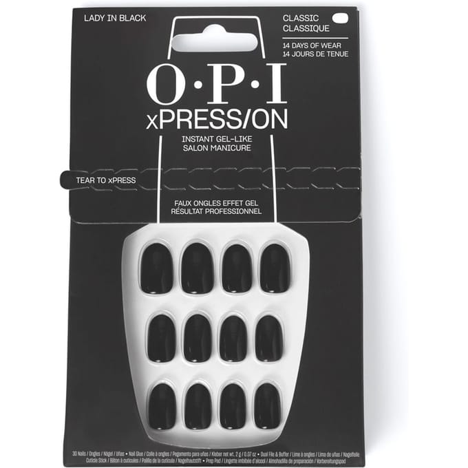 Opi Xpress/on Kunstnagels Iconische Tint #dame In Zwart