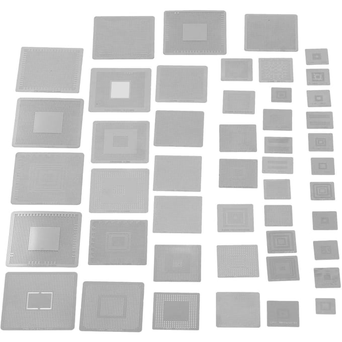 47PCS Set BGA Reballing Stencil Net 304 Roestvrij Staal BGA Rework Net voor Computerreparatie white