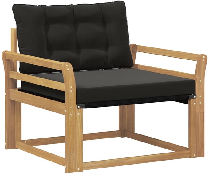 vidaXL - Buiten - bank - set - Massief - Acaciahout - en - Textilene - Wit