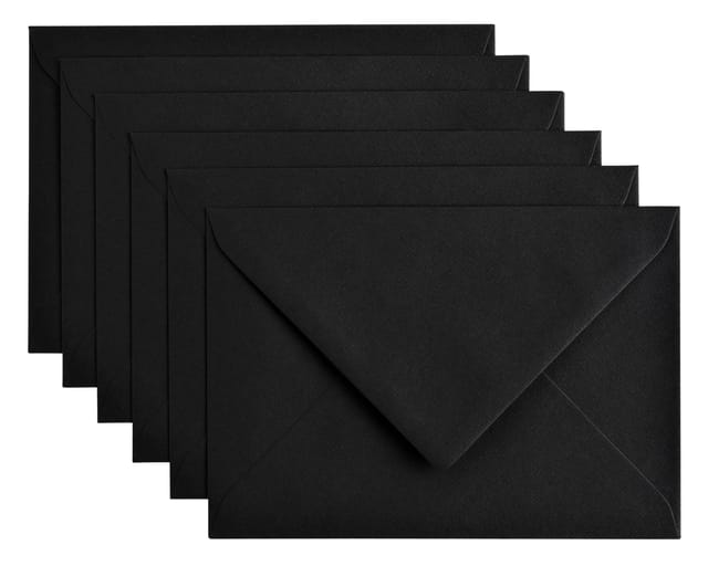 Papicolor Envelop C6 ravenzwart 105gr-CV 6 stuks 302901 - 114x162 mm
