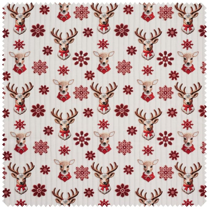 Katoenen stof "Nordic Reindeer"