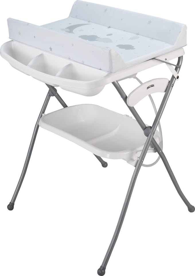 Cabino Badcommode Inklapbaar Wolkjes Wit/Grijs