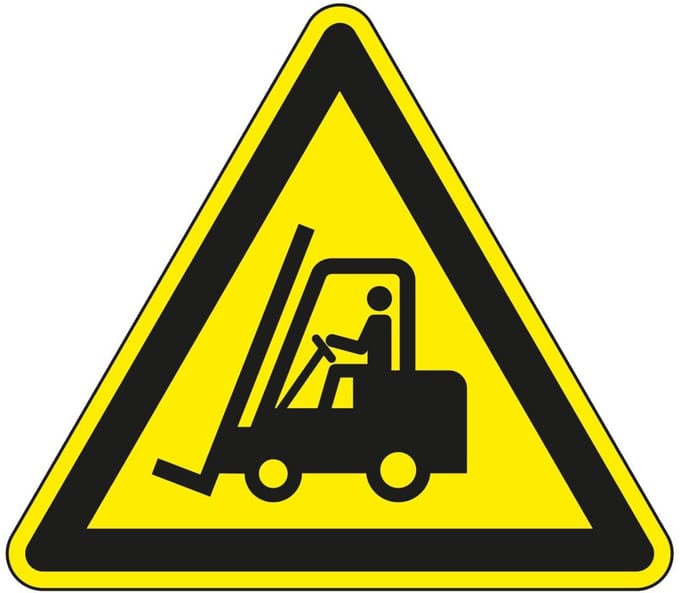 Sticker pas op heftrucks - ISO 7010 - W014 200 mm