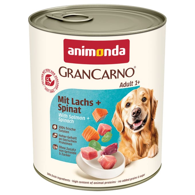 GranCarno Adult 6x800g - met zalm & spinazie