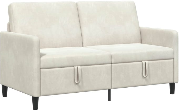 vidaXL - Sofa - met - Opbergruimte - Crèmekleurig - 152 - x - 78 - x - 87 - cm - Polyester