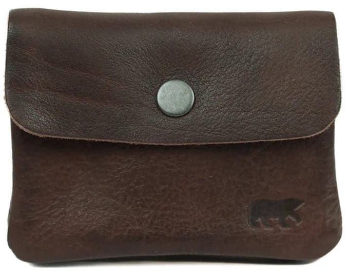 Bear Design Pietje Leren Portemonneetje - Bruin