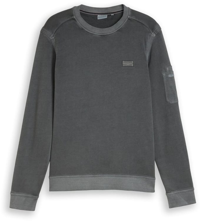 Tom Tailor - Sweatshirt met zak op de mouw - Maat S - Tarmac Grey