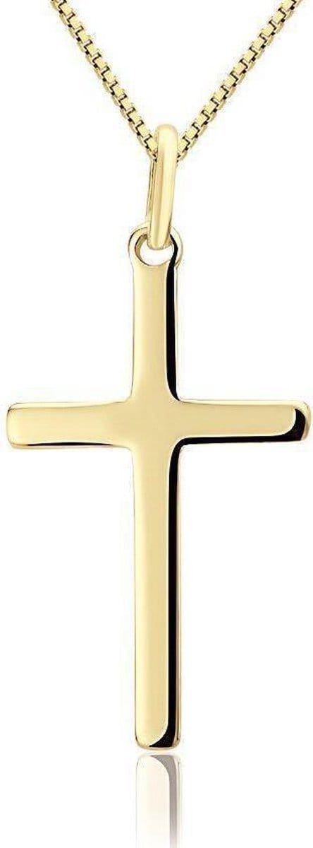 Montebello Ketting Kruis - 925 Zilver Verguld - 16x30mm - 45cm