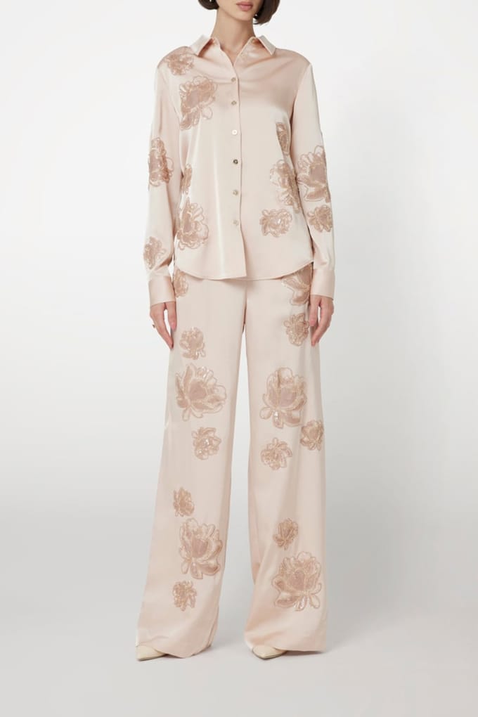GUESS Marciano By  Gwen Embro Pant Calm Sands Multi Taglia: 40 | Pantaloni da completo Outlet | Donna | Marrone