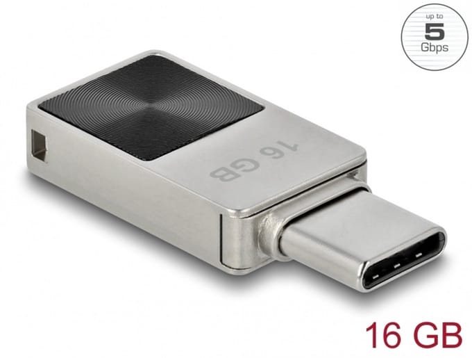 Delock Mini USB 5 Gbps USB-C™ Memory Stick 16 GB - Metal Housing