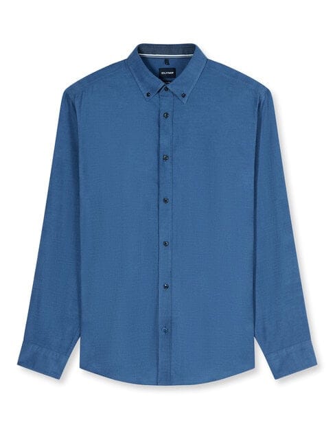 OLYMP Casual Overhemd, Regular Fit, Button-down, Blauw