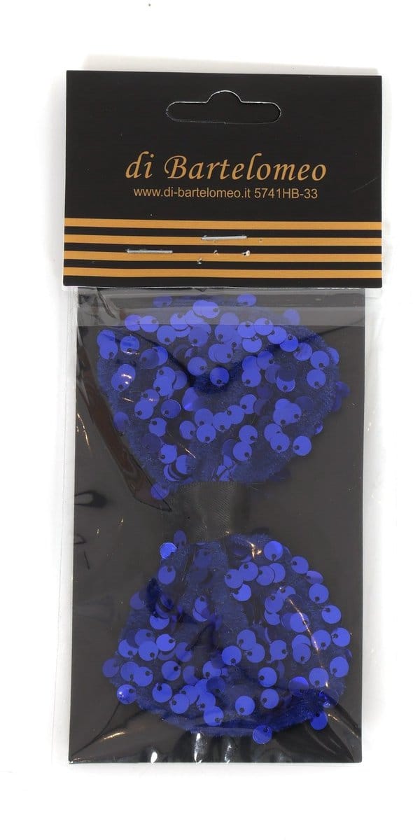 Paillettenstrikje blauw - vlinderstrik