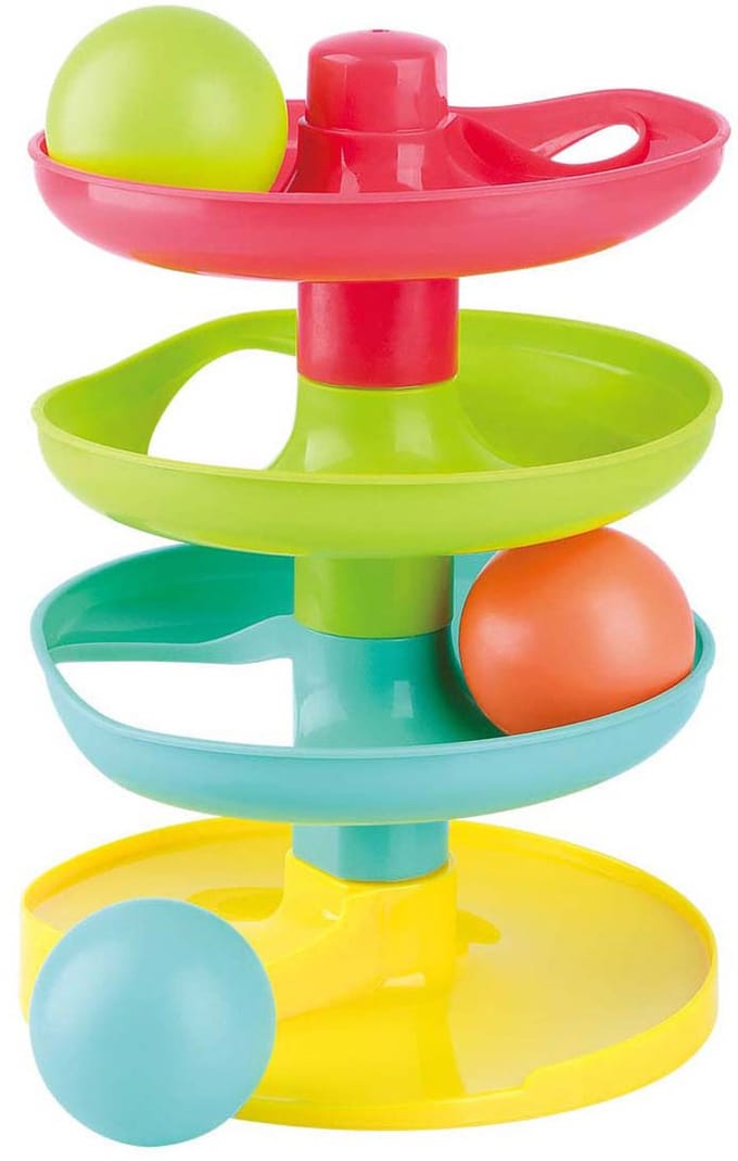 Play ballentoren speelgoed - kleurrijke Twirly Ball Tower 7-delig.