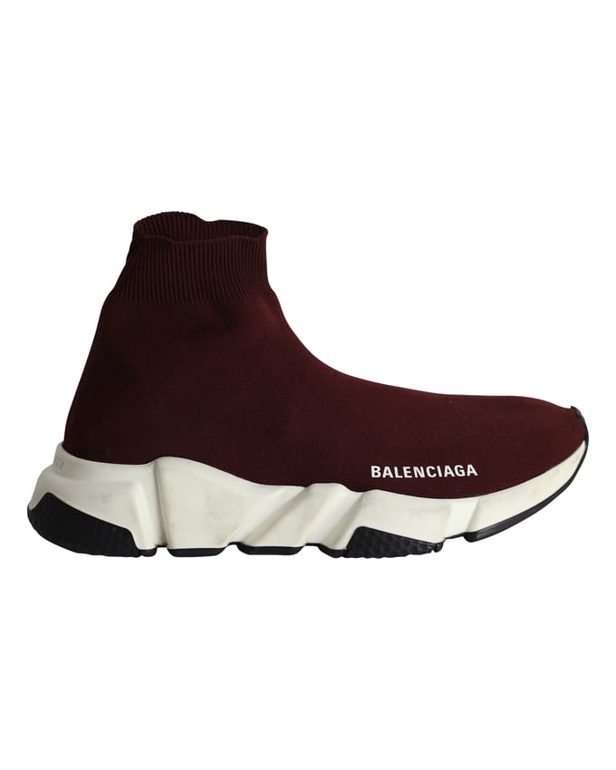 Balenciaga Speed Sneakers in Bordeau Polyester