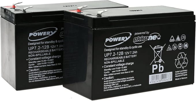 Vervangaccu Set voor USV 750, 12V Loodzuur