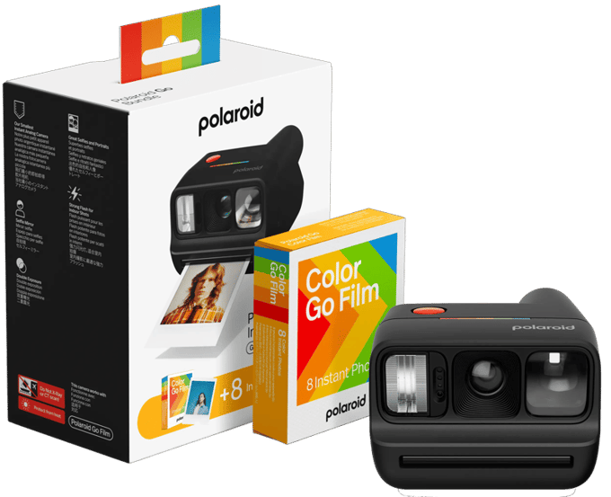 Polaroid Go Gen 3 Black + Color Film Bundle - 8 Photos