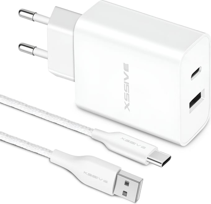 Power Adapter met USB naar USB C Kabel - 20W Fast en Quick Charge - Universeel