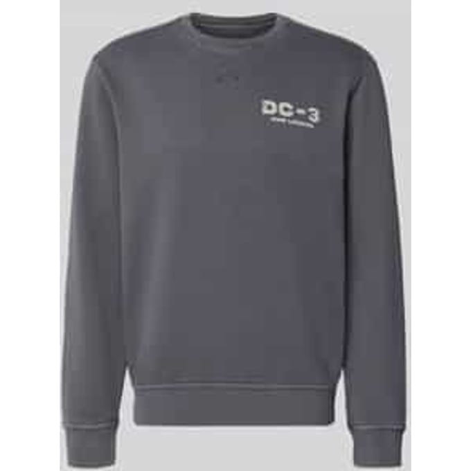 Sweatshirt met labelprint en ronde hals