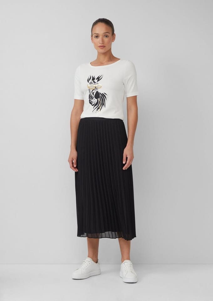 Soepele plissérok met viscose voering