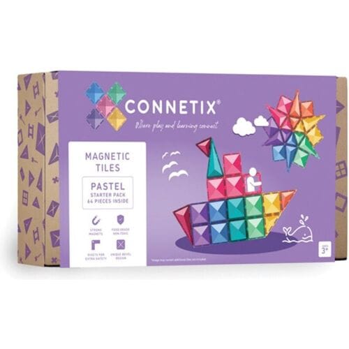 CONNETIX - Magnetisch Tegels - Pastel Startpakket - 64 Stuks - Magnetisch Speelgoed
