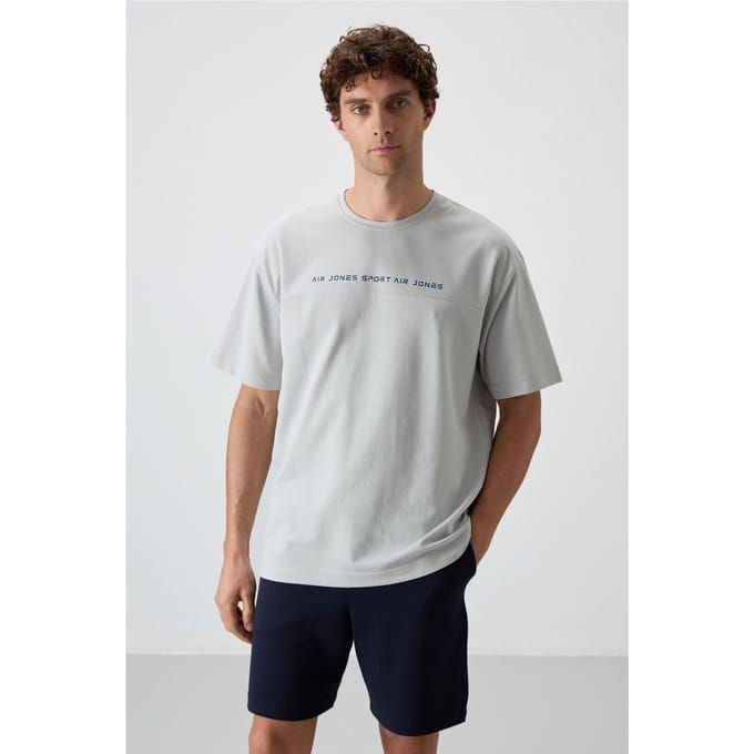 Overmaatse T-shirt met ronde hals en print