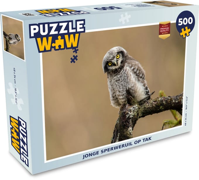 Puzzel Jong - Sperweruil - Tak - Legpuzzel - Puzzel 500 stukjes