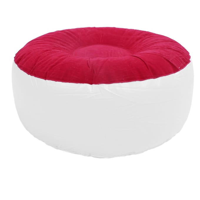 Opblaasbare Velours Kruk Multifunctioneel Lichtgewicht Draagbaar Ergonomisch Ontwerp Ronde Draagbare Opblaasbare Kruk voor Reizen rood
