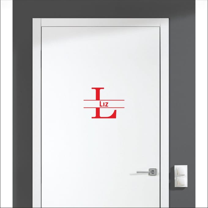 Deursticker Met Naam -  Liz - Rood