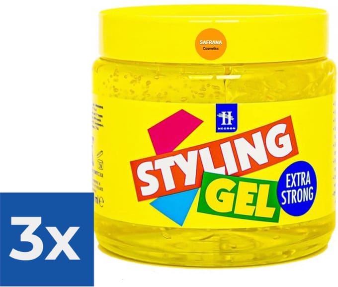 Hegron Haargel Pot  Extra Strong 1000 ml - Voordeelverpakking 3 stuks
