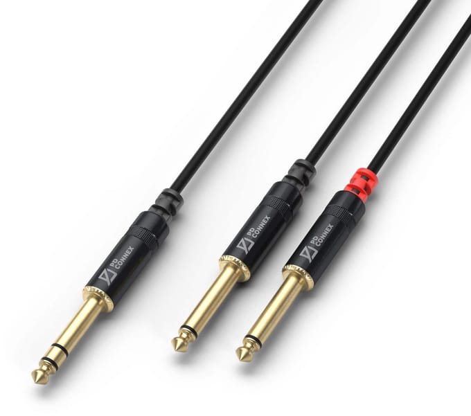 PD Connex CX76-6 Kabel 6.3 Stereo- 2x6.3 Mono 6.0m